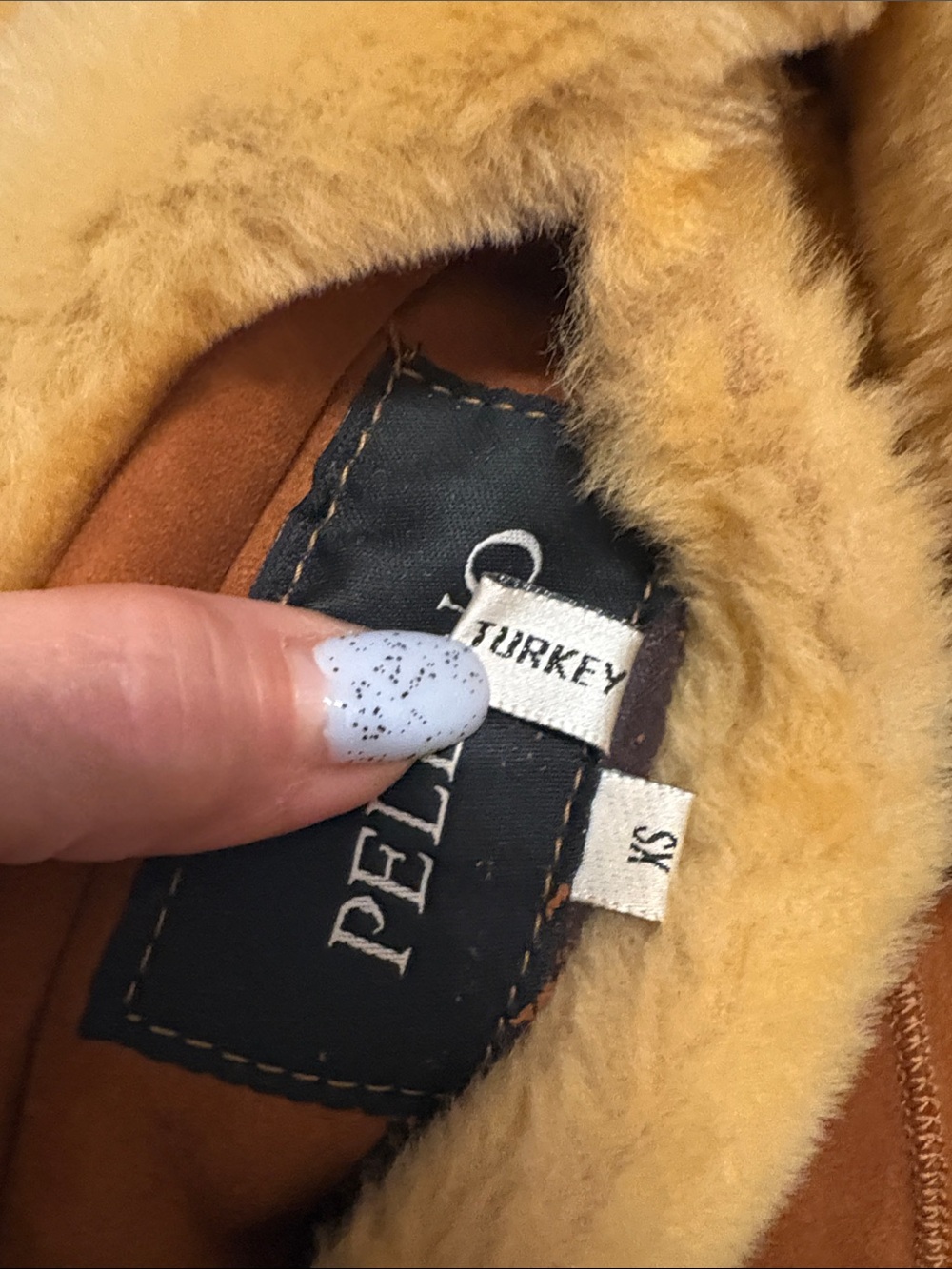 Classic Brown Shearling-Trim Women's Coat - Picture 10 of 13